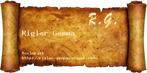 Rigler Gemma névjegykártya